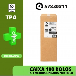 Caixa 100 Rolos Térmicos  57X30X11- TPA (MULTIBANCO) FARMACIA