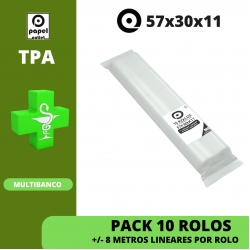 PACK 10 ROLOS TÉRMICOS 57x30x11 - TPA (MULTIBANCO) FARMÁCIAS