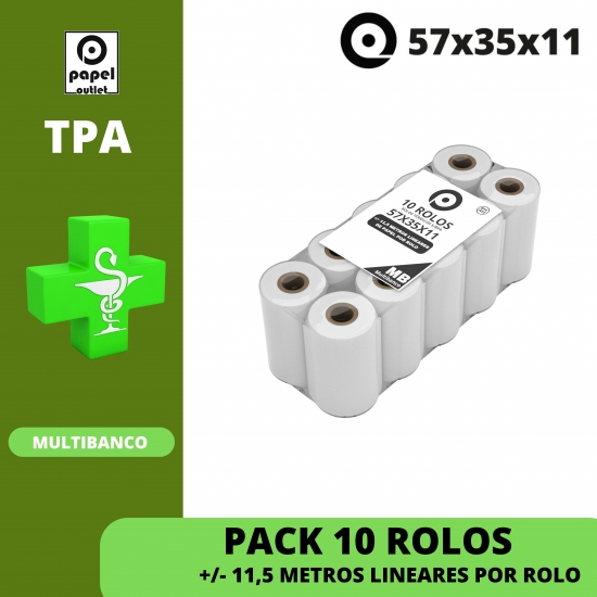 PACK 10 ROLOS  57x35x11 - TPA (MULTIBANCO) - FARMÁCIAS