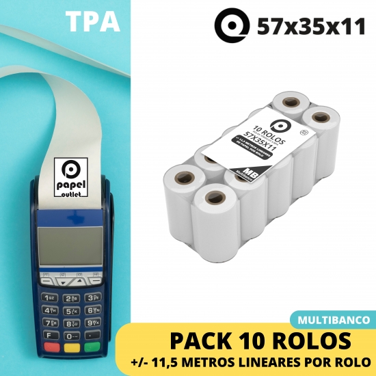 PACK 10 ROLOS  57x35x11 - TPA (MULTIBANCO)