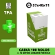 CAIXA 100 ROLOS TÉRMICOS 57X40X11 - TPA (MULTIBANCO) - FARMÁCIAS