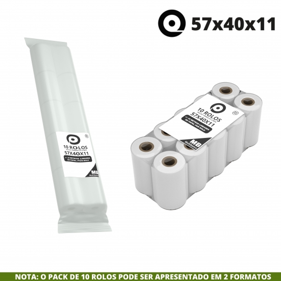 PACK 10 ROLOS TERMICOS 57X40X11 - TPA (MULTIBANCO) - FARMÁCIAS
