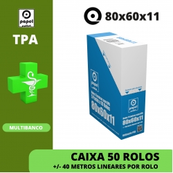 CAIXA 50 ROLOS TÉRMICOS 80X60X11 - FARMÁCIAS - (POS - TALÕES / RECIBOS VENDA)