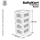 GAVETEIRO CINZA COM RODAS SALLYKART BASKET C/4GAV AZUL BEBE