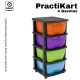 GAVETEIRO PRETO COM RODAS PRACTIKART C/4GAV. CORES