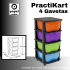 GAVETEIRO PRETO COM RODAS PRACTIKART C/4GAV. CORES