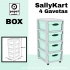 GAVETEIRO CINZA COM RODAS SALLYKART BOX C/4GAV COOL MINT