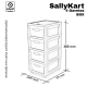 GAVETEIRO CINZA COM RODAS SALLYKART BOX C/4GAV COOL MINT