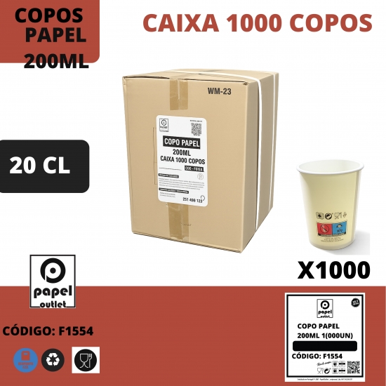 1000 COPOS PAPEL 200ML 