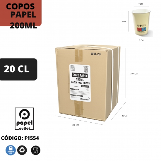 1000 COPOS PAPEL 200ML 