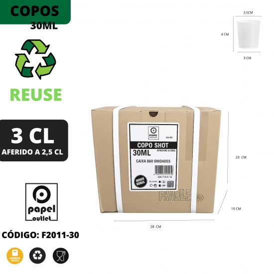 980 COPOS SHOT 30ML - AFERIDO A 25ML