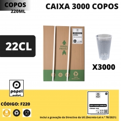 3000 Copos Plástico  220ML