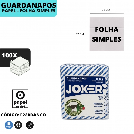 GUARDANAPO 22X22 BRANCO  (CAIPIRINHA)