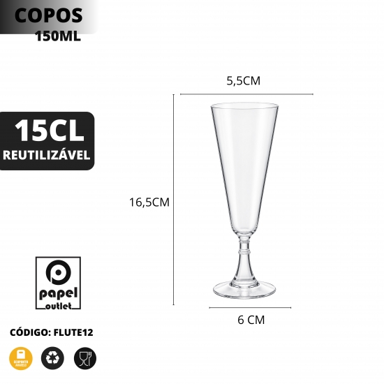 12 Copos FLUTE 15CL