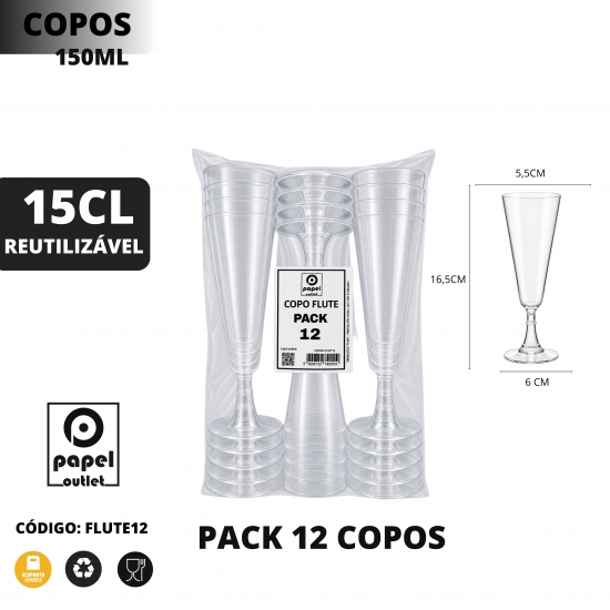 12 Copos FLUTE 15CL