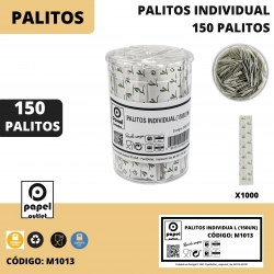 150 PALITOS EMB. INDIVIDUALMENTE (PALITEIRO REDONDO)