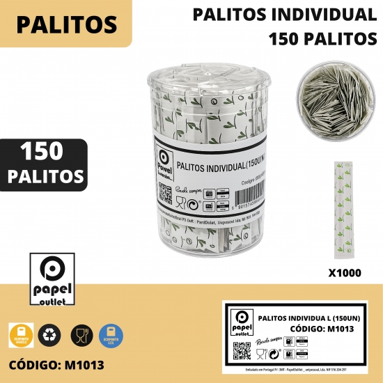 150 PALITOS EMB. INDIVIDUALMENTE (PALITEIRO REDONDO)