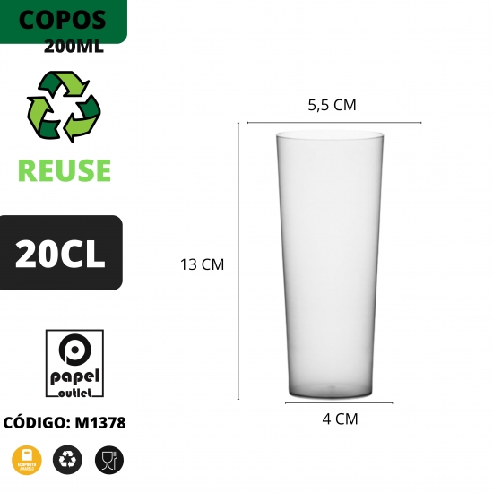 36 COPOS TUBO 200ML