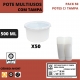 50 POTES MULTIUSOS COM TAMPA 500ML