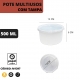 50 POTES MULTIUSOS COM TAMPA 500ML