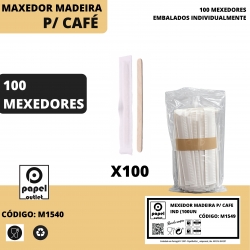 100 MEXEDORES MADEIRA PARA CAFÉ (EMB. INDIVIDUALMENTE)