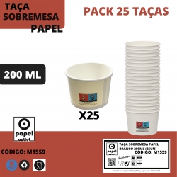 25 TAÇAS SOBREMESA  200ML PAPEL BRANCO  