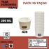 25 TAÇAS SOBREMESA  200ML PAPEL BRANCO  