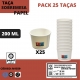 25 TAÇAS SOBREMESA  200ML PAPEL BRANCO  