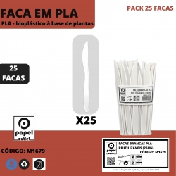 25  FACAS BRANCAS PLA - REUTILIZÁVEIS 