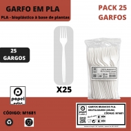 25  GARFOS BRANCOS PLA - REUTILIZÁVEIS 