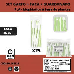 25 CJ GARFO + FACA + COLHER + GUARDANAPO