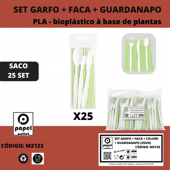 25 CJ GARFO + FACA + COLHER + GUARDANAPO