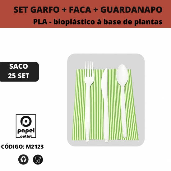 25 CJ GARFO + FACA + COLHER + GUARDANAPO