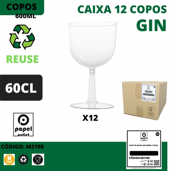 12 COPOS GIN 600ML