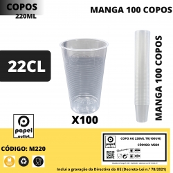 100 Copos Plásticos 220ML