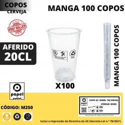 100 Copos CERVEJA Plástico AF20 CL 