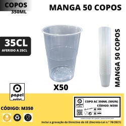 50 Copos Plásticos 350ML