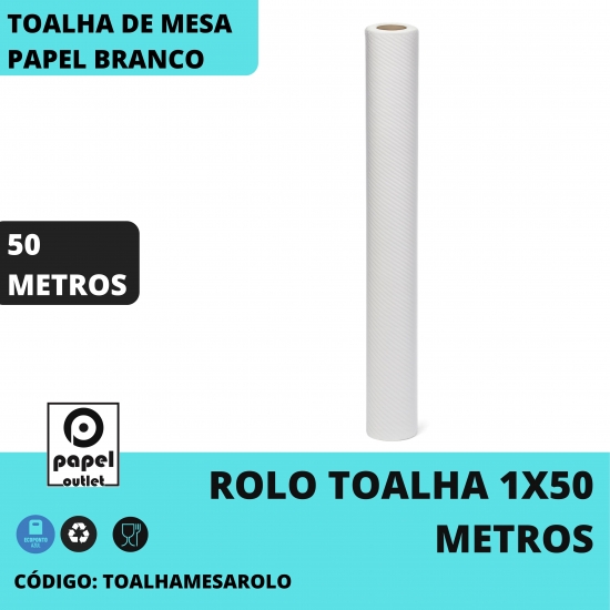 ROLO TOALHA MESA 1X50 METROS BRANCO